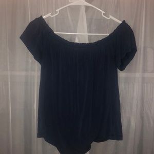 Navy Off Shoulder Top
